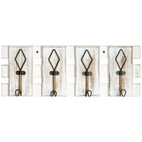 HAKENLEISTE  in Schwarz, Weiß  - Schwarz/Weiß, MODERN, Holzwerkstoff/Metall (55/20/7cm)