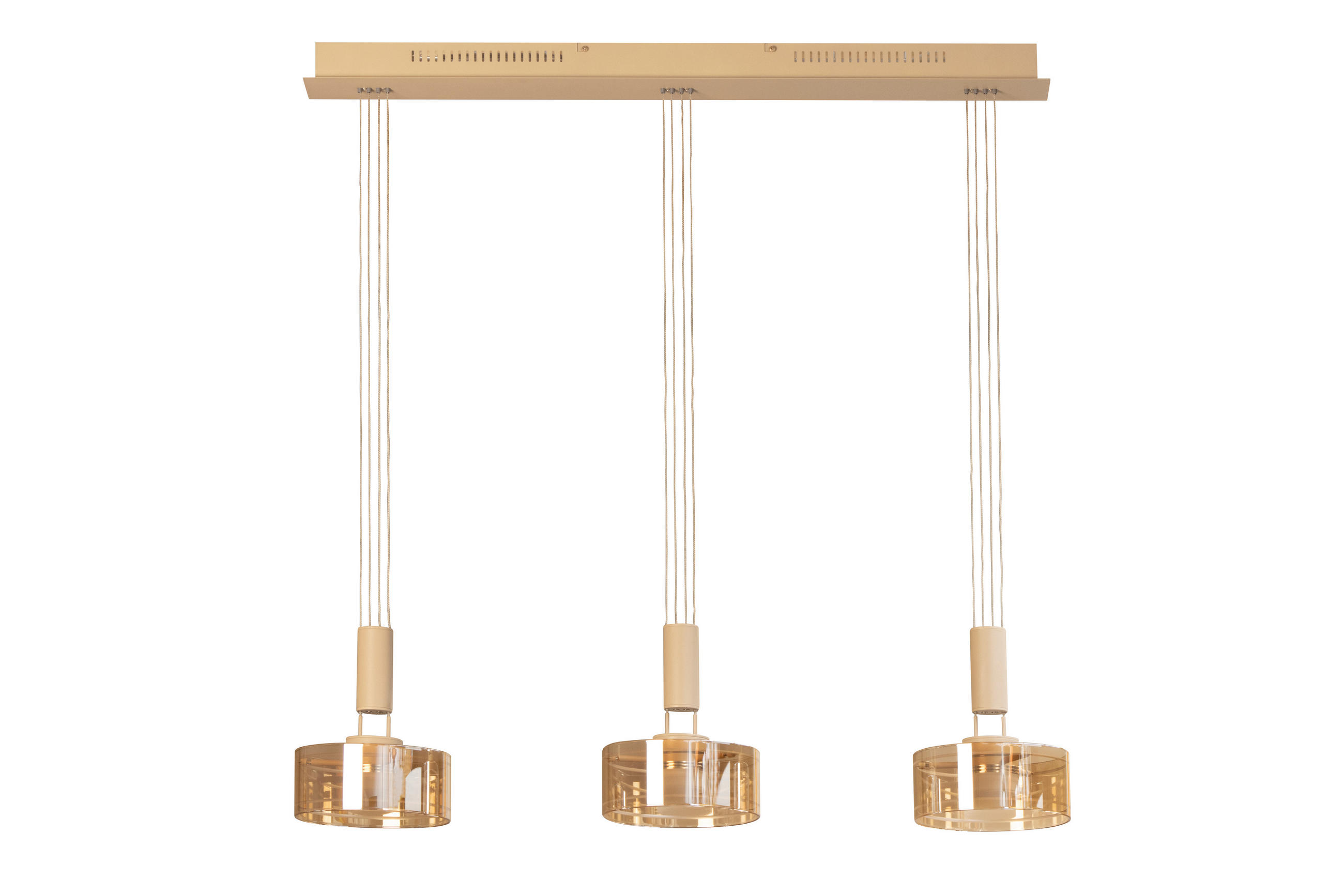 LED-HÄNGELEUCHTE 100/20/160 cm  - Sandfarben/Bernsteinfarben, Basics, Glas/Metall (100/20/160cm)