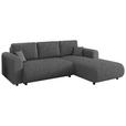 ECKSOFA inkl. Funktionen Dunkelgrau Cord  - Dunkelgrau/Schwarz, KONVENTIONELL, Kunststoff/Textil (260/200cm) - Xora