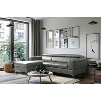 ECKSOFA  in Lederlook Echtleder Anthrazit  - Anthrazit/Schwarz, Design, Leder/Textil (173/247cm) - Livetastic