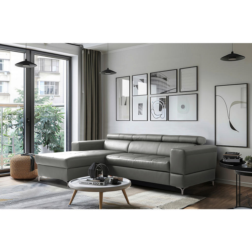 Ecksofa Torino Teilleder Anthrazit 173x247