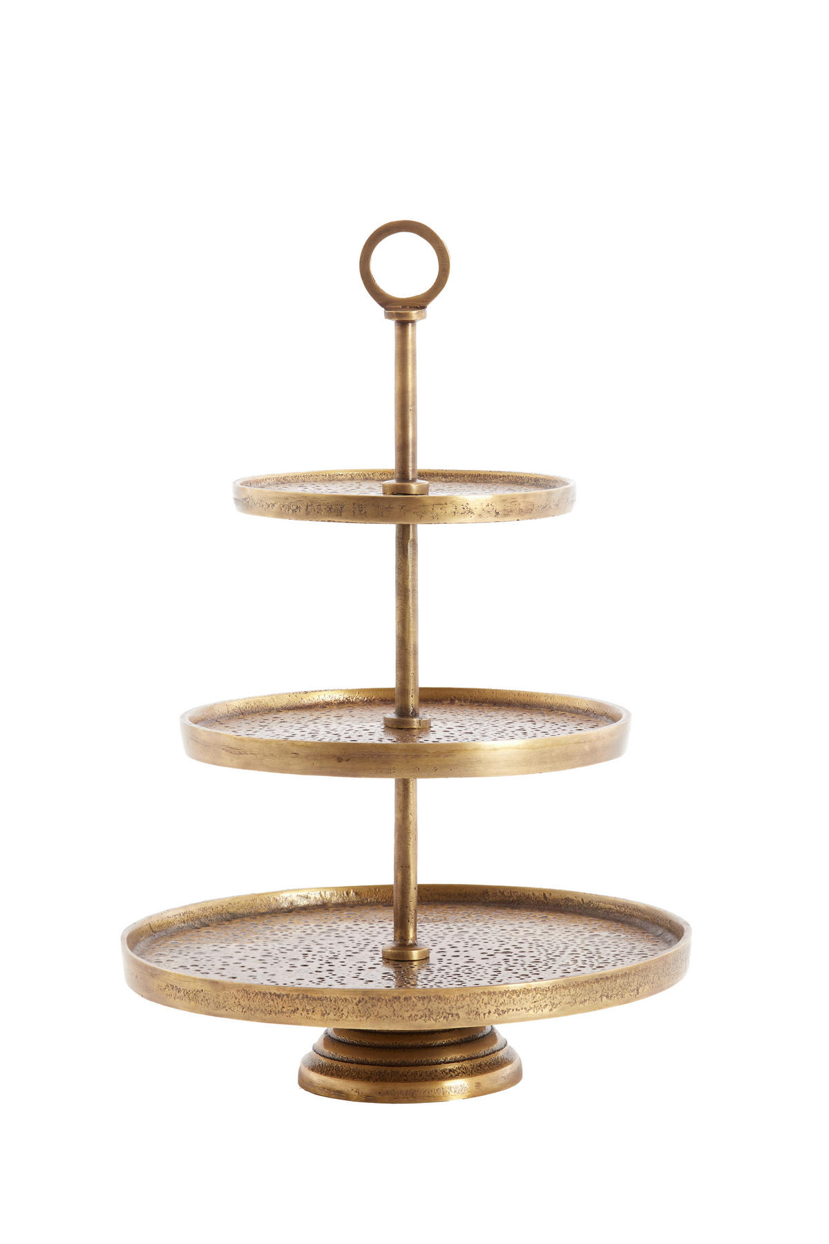 ETAGERE 3-stöckig - Bronzefarben, Trend, Metall (32/32/48cm) - Light & Living
