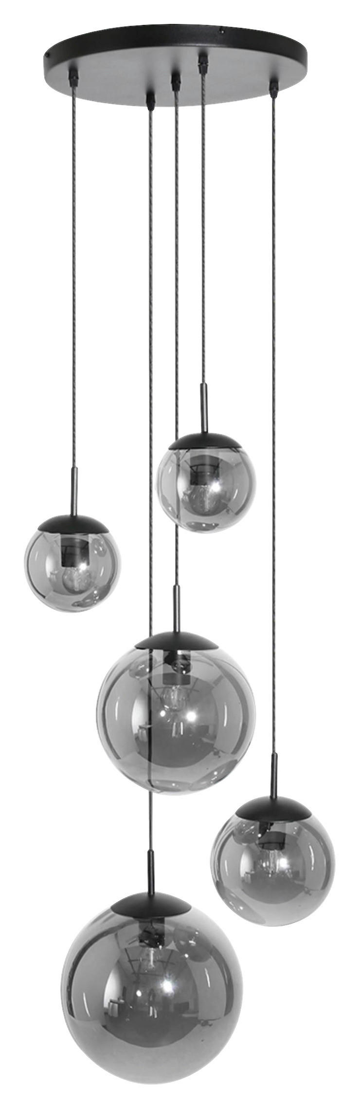 DECKENLEUCHTE 60/115-373/60 cm   - Schwarz, Trend, Glas/Metall (60/115-373/60cm)