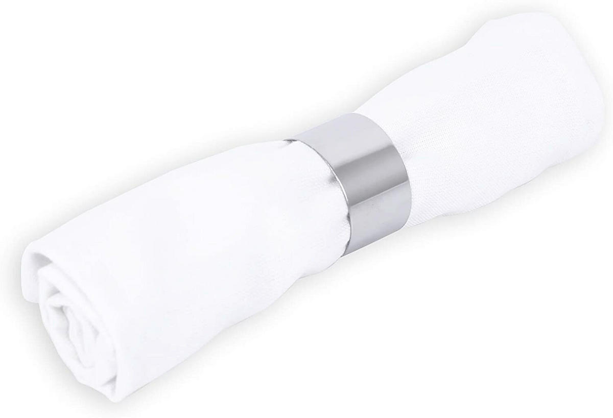 SERVIETTENRINGESET   - Silberfarben, Basics, Metall (4/2,5cm) - Echtwerk