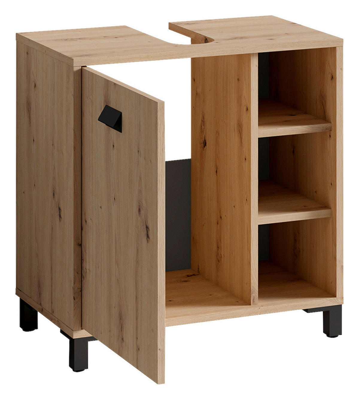 WASCHBECKENUNTERSCHRANK 60/62/34 cm  - Anthrazit/Schwarz, MODERN, Holzwerkstoff/Kunststoff (60/62/34cm) - MID.YOU