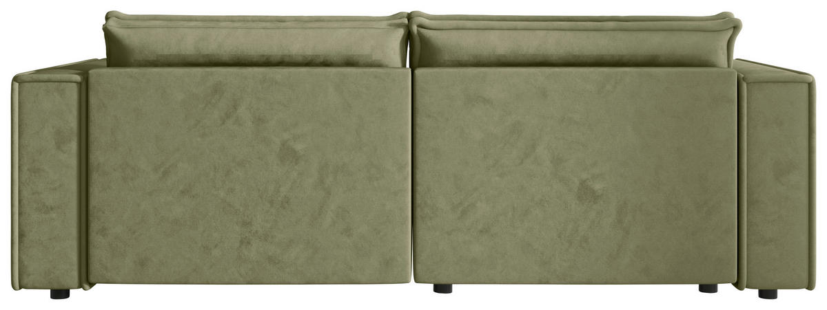 ECKSOFA Olivgrün Webstoff Zierkissen, Rückenkissen, Rücken echt  - Schwarz/Olivgrün, MODERN, Kunststoff/Textil (153/250cm) - Xora