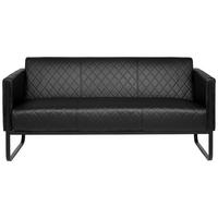 3-SITZER-SOFA  in Lederlook Schwarz  - Schwarz, MODERN, Textil/Metall (159/78/71cm) - MID.YOU