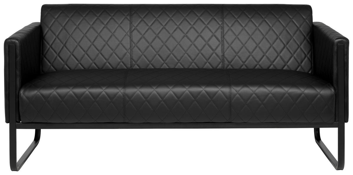 3-SITZER-SOFA  in Lederlook Schwarz  - Schwarz, MODERN, Textil/Metall (159/78/71cm) - MID.YOU