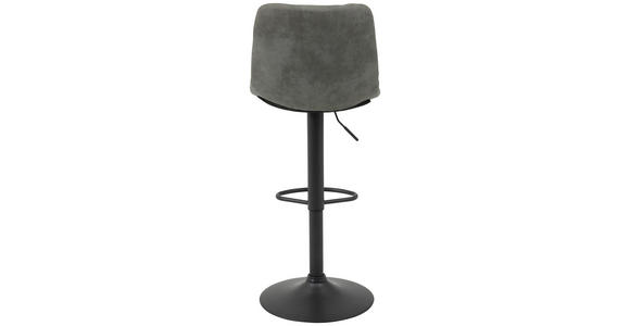 BARHOCKER Mikrofaser Grau Sitzfläche 360° drehbar  - Grau, KONVENTIONELL, Textil/Metall (43/113/44cm) - Carryhome