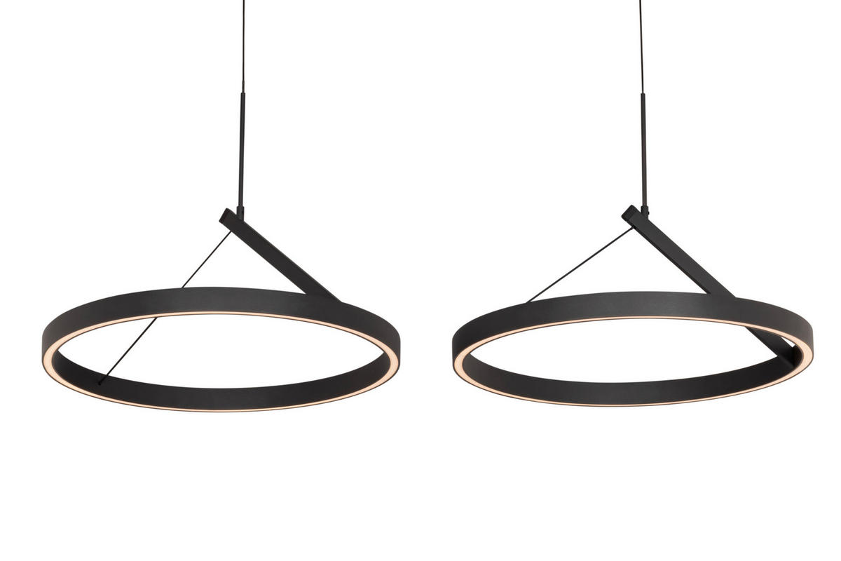 LED-HÄNGELEUCHTE Aero 98/45/150 cm   - Schwarz, Design, Metall (98/45/150cm) - Dieter Knoll