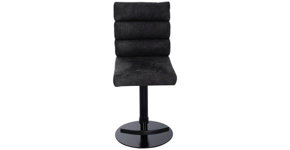 BARHOCKER Webstoff Anthrazit Eisen Stoffauswahl, Sitzfläche 360° drehbar  - Anthrazit/Schwarz, Design, Textil/Metall (42/90-117/58,5cm) - Novel