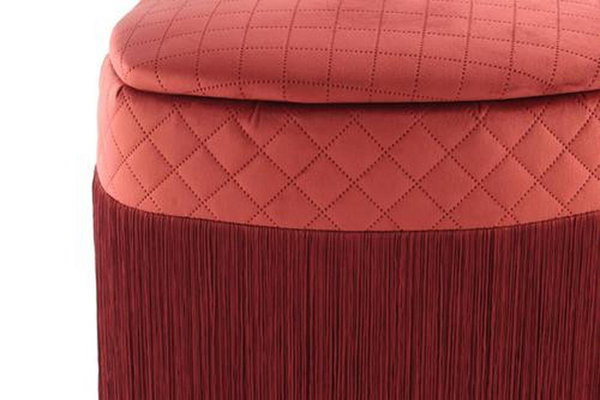 TABURET, dřevo, plast, textil, kompozitní dřevo, 43/42/48 cm - bordeaux, Basics, dřevo/kompozitní dřevo (43/42/48cm)