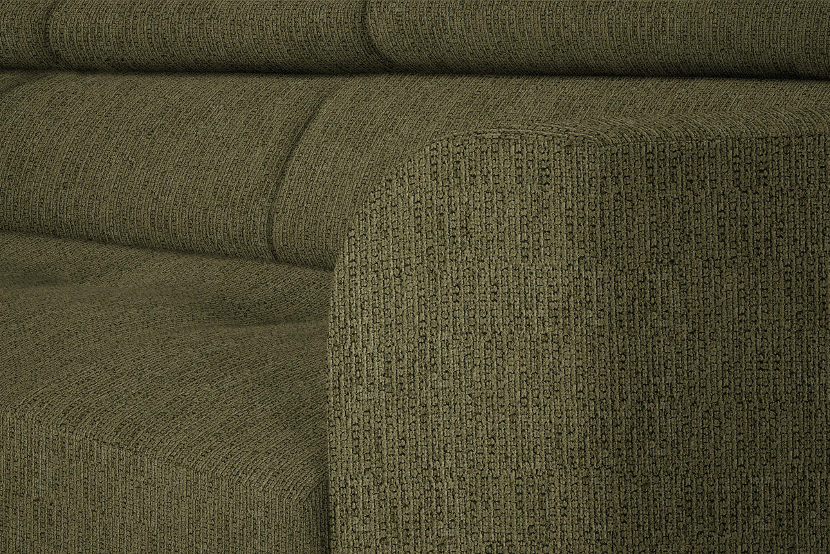 ECKSOFA in Webstoff Olivgrün  205/280 cm  - Schwarz/Olivgrün, Design, Textil/Metall (205/280cm) - Xora