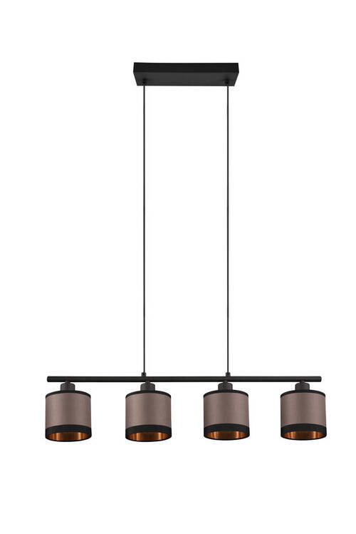 PENDELLEUCHTE Davos 75/12/150 cm   - Taupe/Goldfarben, Design, Textil/Metall (75/12/150cm)