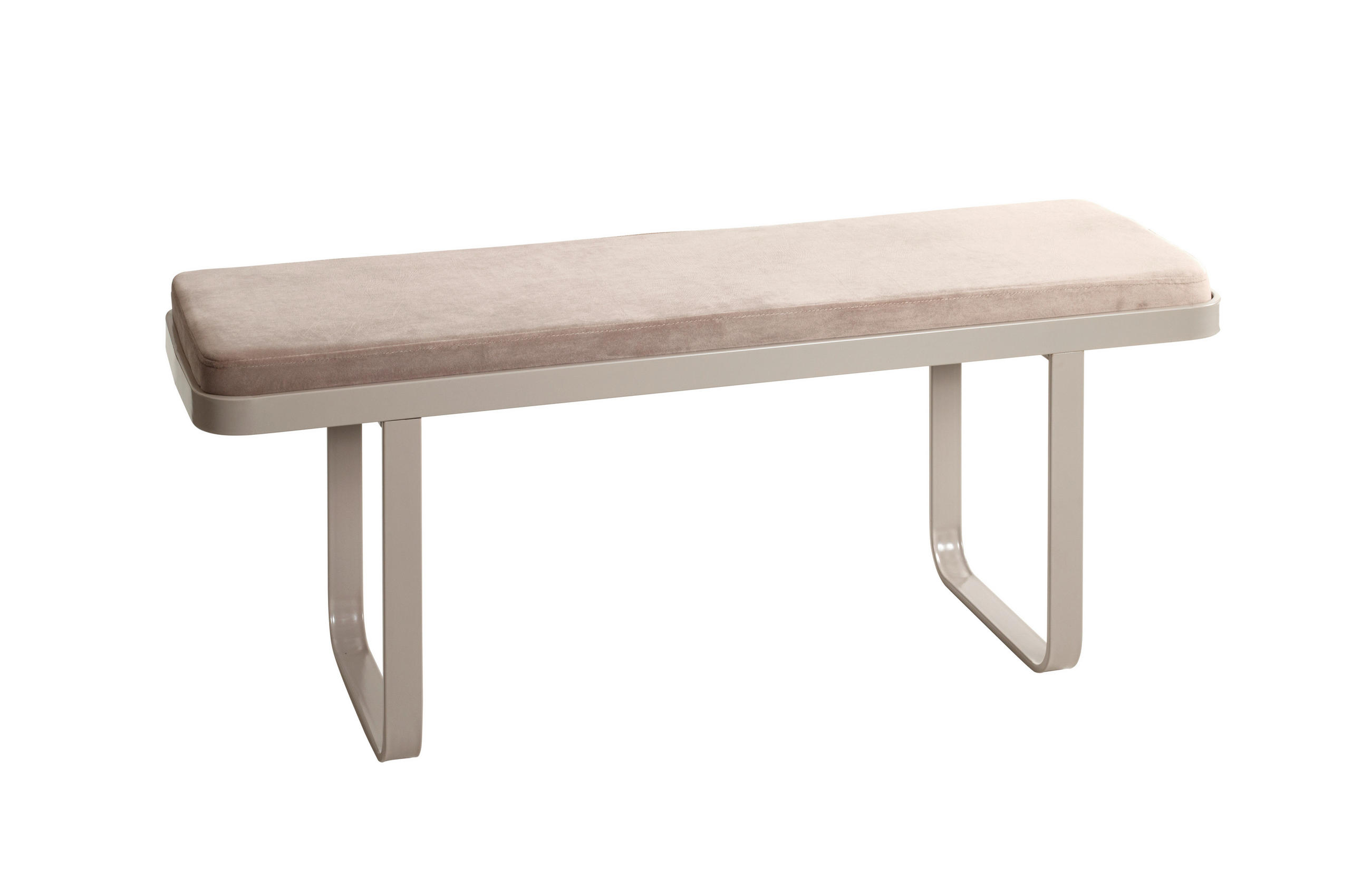 SITZBANK 115/48/36 cm Samt Kaschmir  - Kaschmir, KONVENTIONELL, Textil/Metall (115/48/36cm)