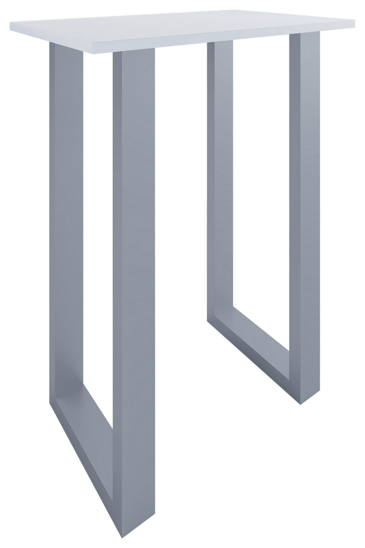 BARTISCH rechteckig Silberfarben, Weiß  - Silberfarben/Weiß, KONVENTIONELL, Holzwerkstoff/Metall (80/102/50cm) - MID.YOU