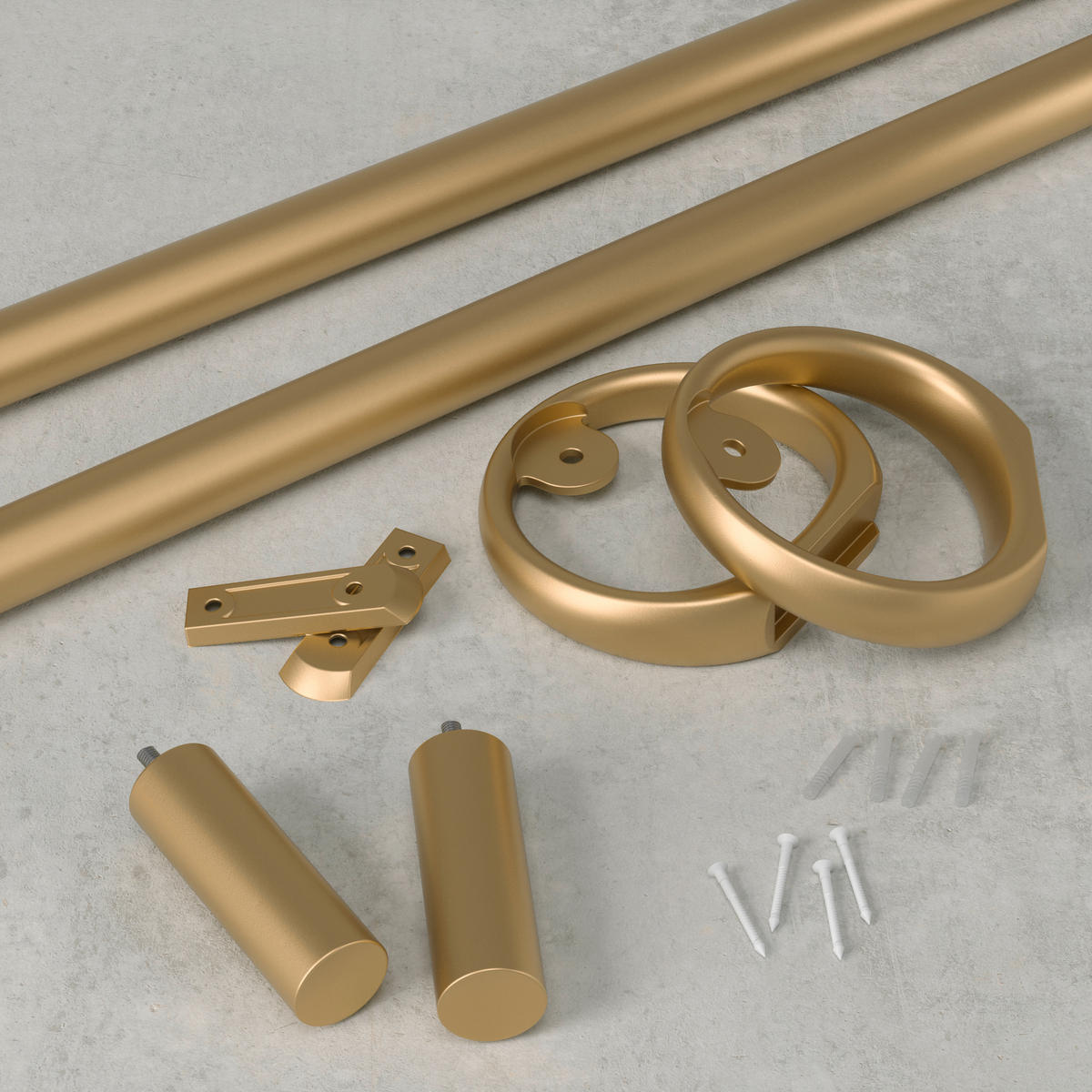 VORHANGSTANGE  320 cm  - Goldfarben, KONVENTIONELL, Kunststoff/Metall (320cm) - Umbra