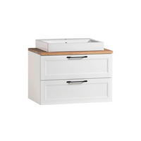 WASCHTISCHKOMBI 80 cm  - Eiche Wotan/Schwarz, ROMANTIK / LANDHAUS, Keramik/Holzwerkstoff (80cm) - Xora