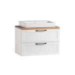 WASCHTISCHKOMBI 80 cm  - Eiche Wotan/Schwarz, ROMANTIK / LANDHAUS, Keramik/Holzwerkstoff (80cm) - Xora