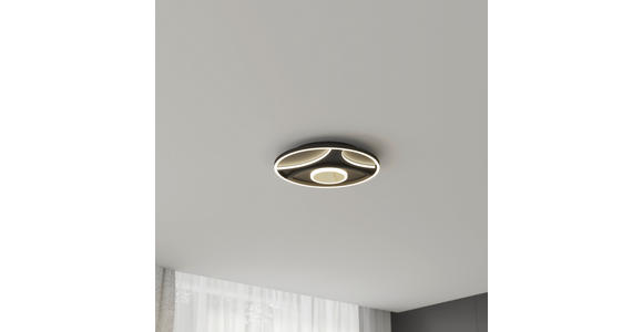 LED-DECKENLEUCHTE 39/5 cm   - Schwarz, Natur, Metall (39/5cm) - Novel