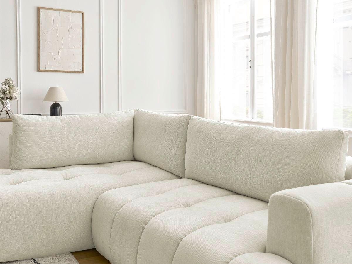 ECKSCHLAFSOFA FUJI Leinenoptik Beige  inkl.  - Beige/Schwarz, MODERN, Kunststoff/Textil (204/282cm)
