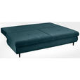 SCHLAFSOFA mit Liegefunktion, Rücken echt Chenille Petrol - Petrol/Schwarz, KONVENTIONELL, Holz/Textil (212/97/105cm) - Carryhome
