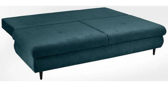 SCHLAFSOFA mit Liegefunktion, Rücken echt Chenille Petrol - Petrol/Schwarz, KONVENTIONELL, Holz/Textil (212/97/105cm) - Carryhome