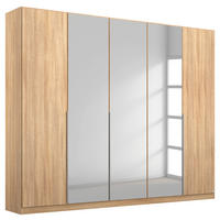 NYÍLÓAJTÓS SZEKRÉNY Sonoma tölgy  - Sonoma tölgy/alumínium színű, Modern, faalapú anyag (226/229/54cm) - Rauch Möbel