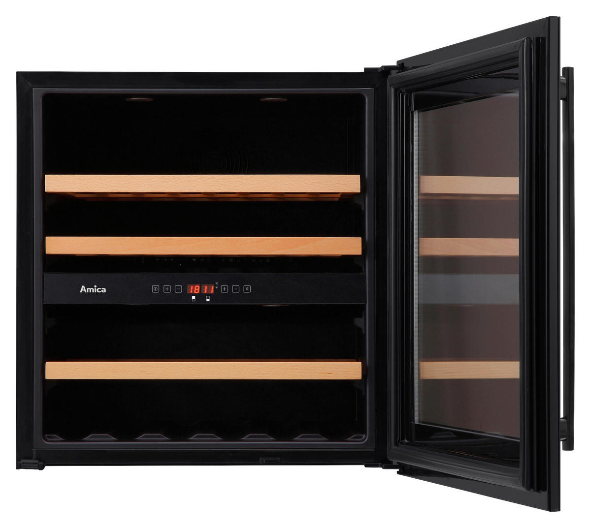 WEINKÜHLSCHRANK WK341212S  - Schwarz, Basics, Glas (59/59,5/60,8cm) - Amica