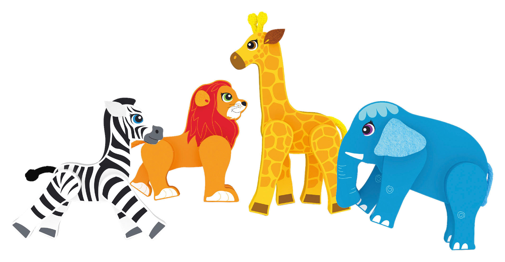 TIERSET - Multicolor, Basics, Holz/Textil