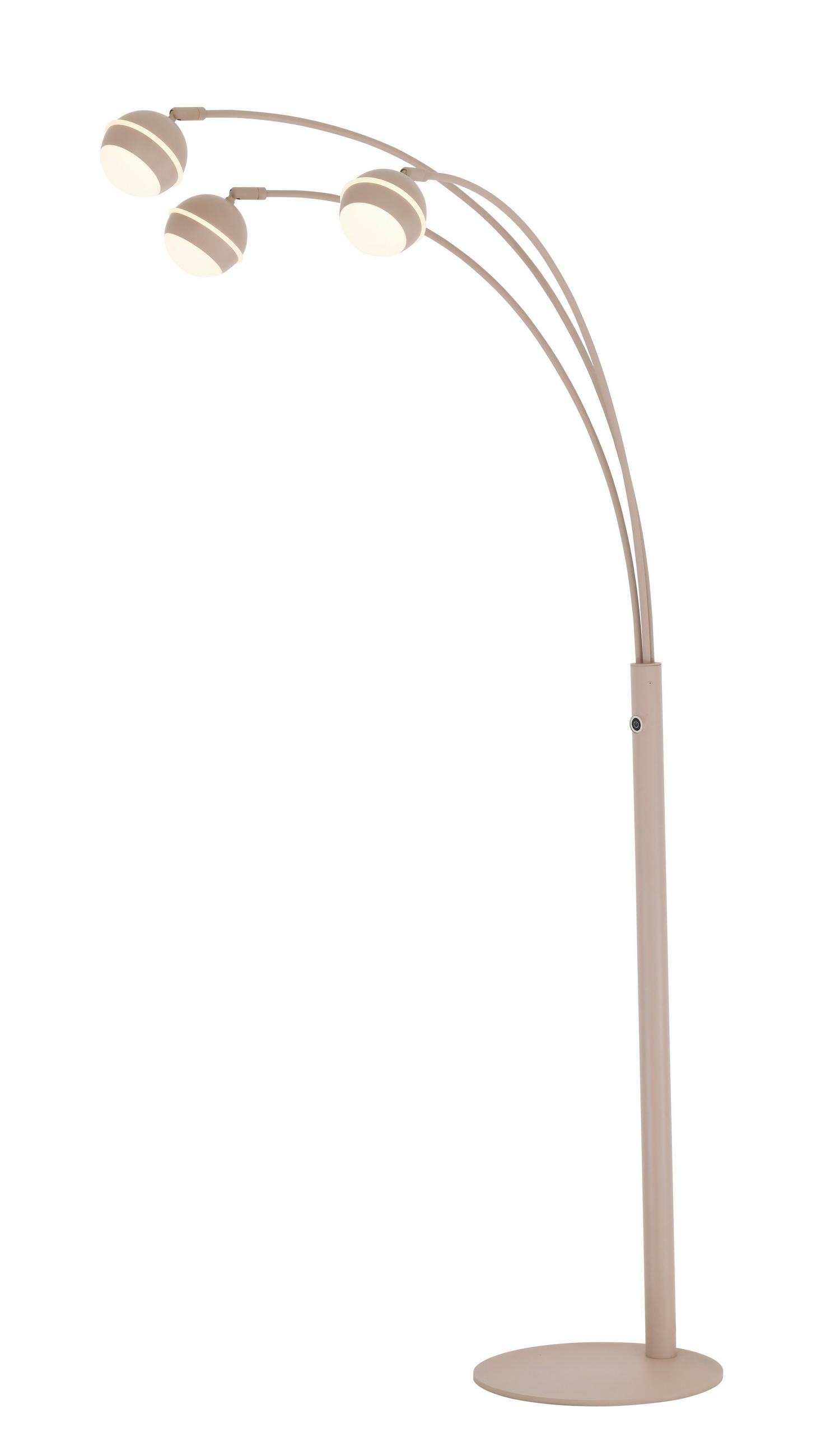 LED-STEHLEUCHTE Biarritz 78/170/79 cm  - Sandfarben/Schwarzchrom, Design, Kunststoff/Metall (78/170/79cm)