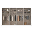 SCHWEBETÜRENSCHRANK 360/223/68 cm 4-türig Weiß Hochglanz, Weiß  - Weiß Hochglanz/Alufarben, Basics, Holzwerkstoff/Metall (360/223/68cm) - Novel