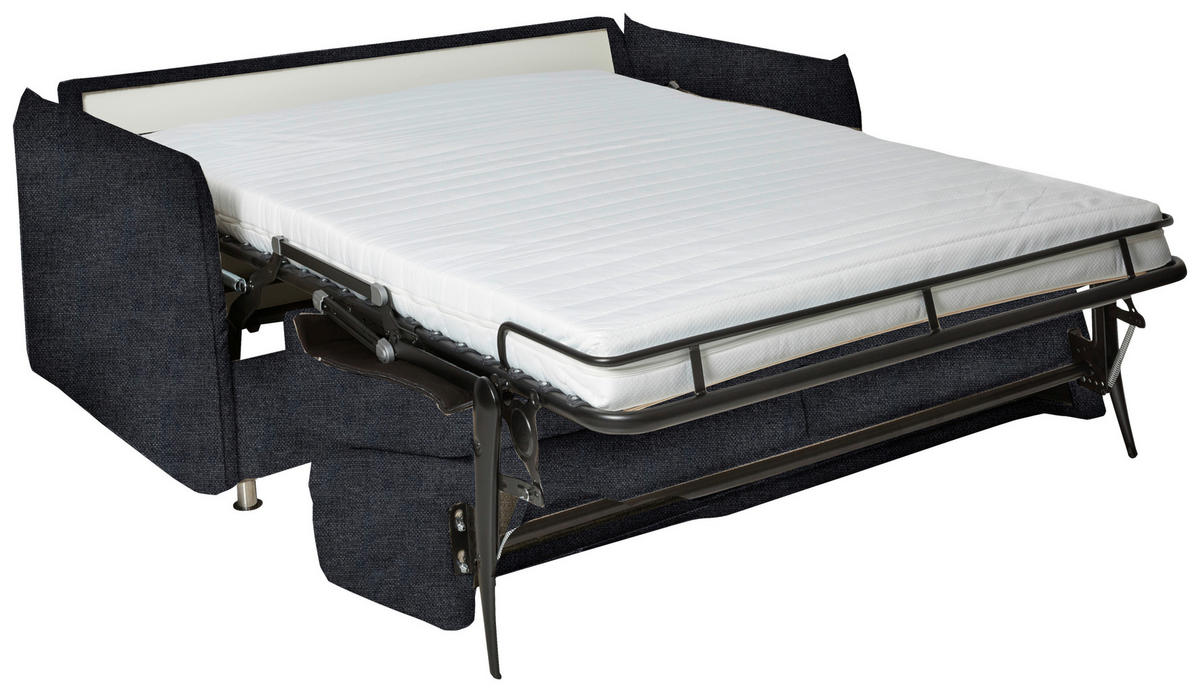 SCHLAFSOFA Flachgewebe Anthrazit Stoffauswahl, Typenauswahl, Fussart wählbar, Armteilvarianten  - Chromfarben/Anthrazit, Design, Textil/Metall (194-234/85/100cm) - Bali