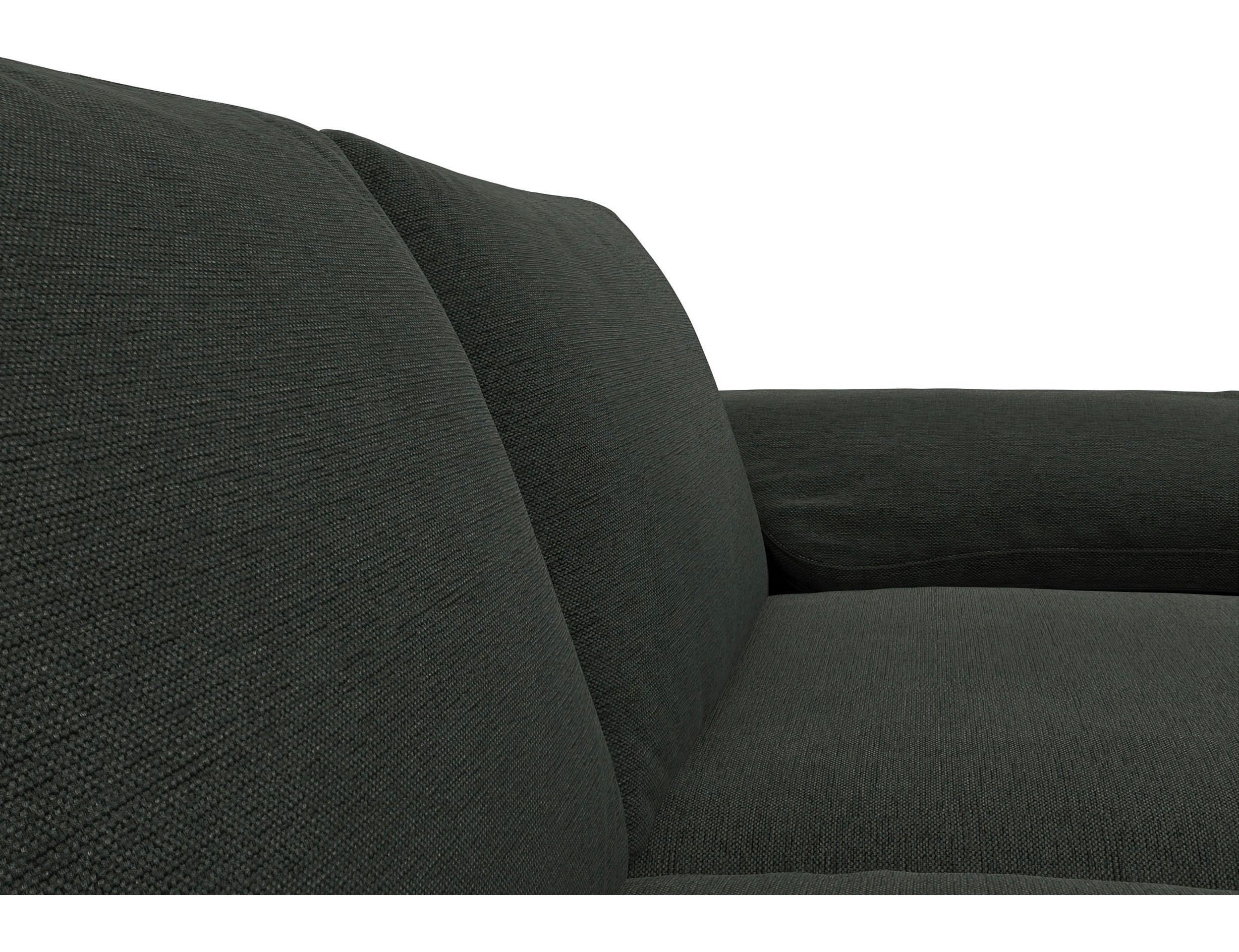 ECKSOFA Waldgrün Flachgewebe  - Waldgrün/Alufarben, Design, Textil/Metall (159/242cm) - Livetastic