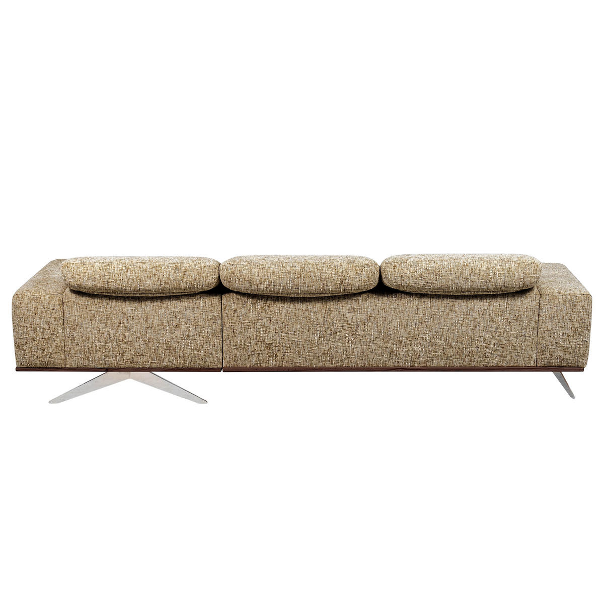 ECKSOFA Struktur Hellbraun  - Chromfarben/Hellbraun, Design, Holz/Textil (295/187cm) - Livetastic