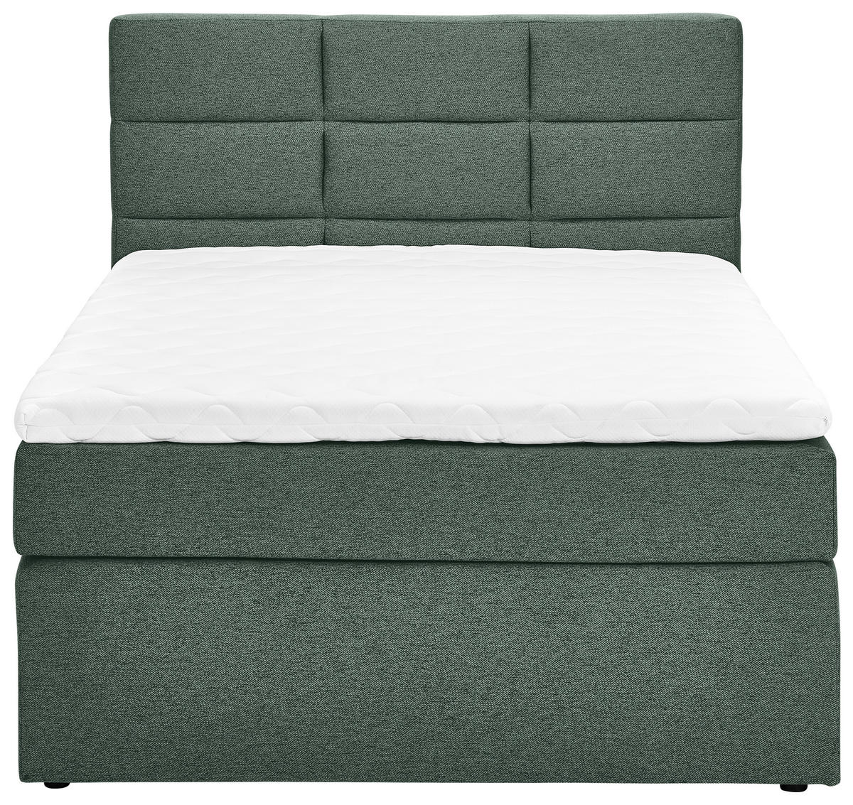 BOXSPRINGBETT 140/200 cm  in Dunkelgrün  - Dunkelgrün/Schwarz, KONVENTIONELL, Textil (140/200cm) - Carryhome