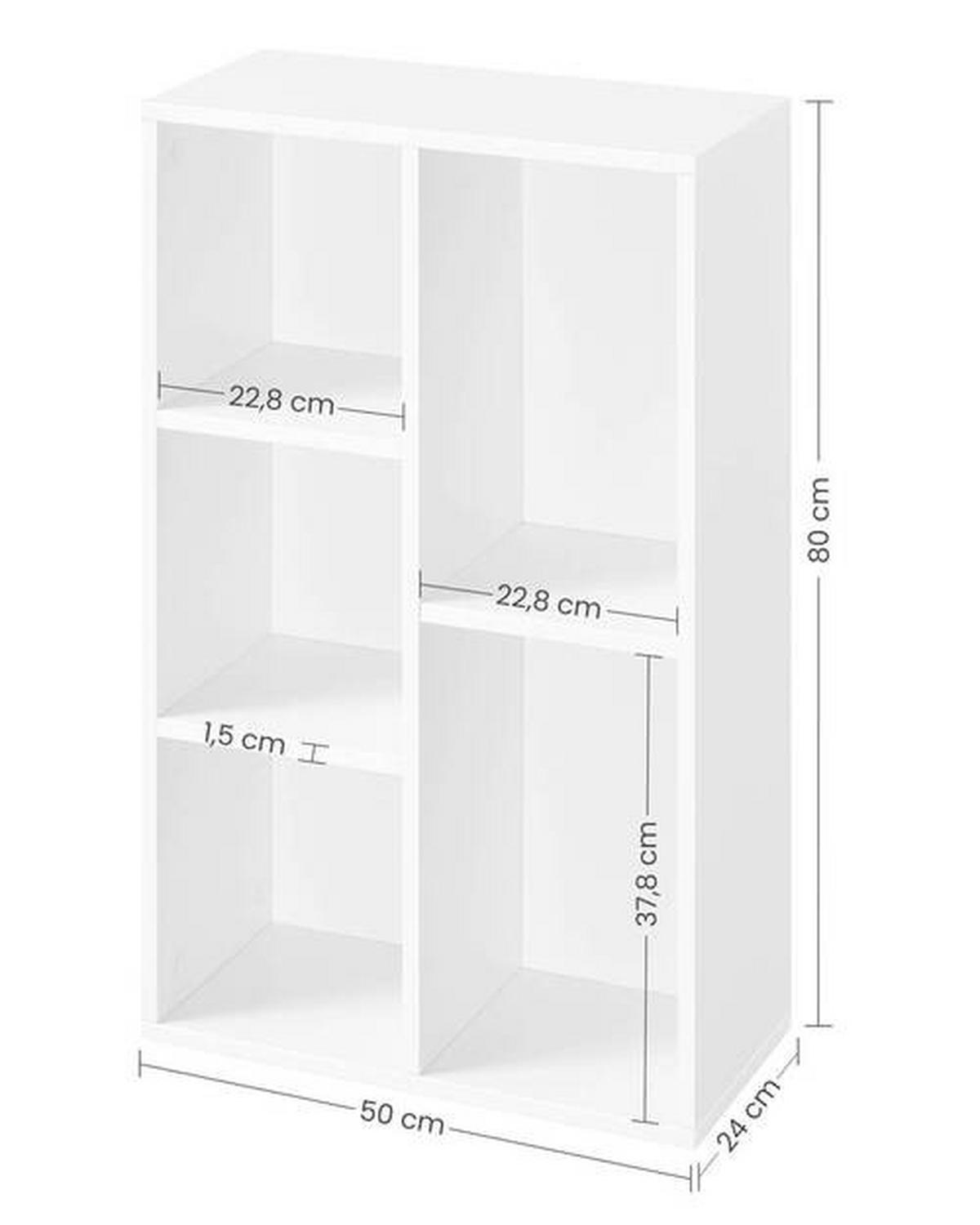 REGÁL, bílá, 50/80/24 cm - bílá, Basics, kompozitní dřevo (50/80/24cm) - Boxxx