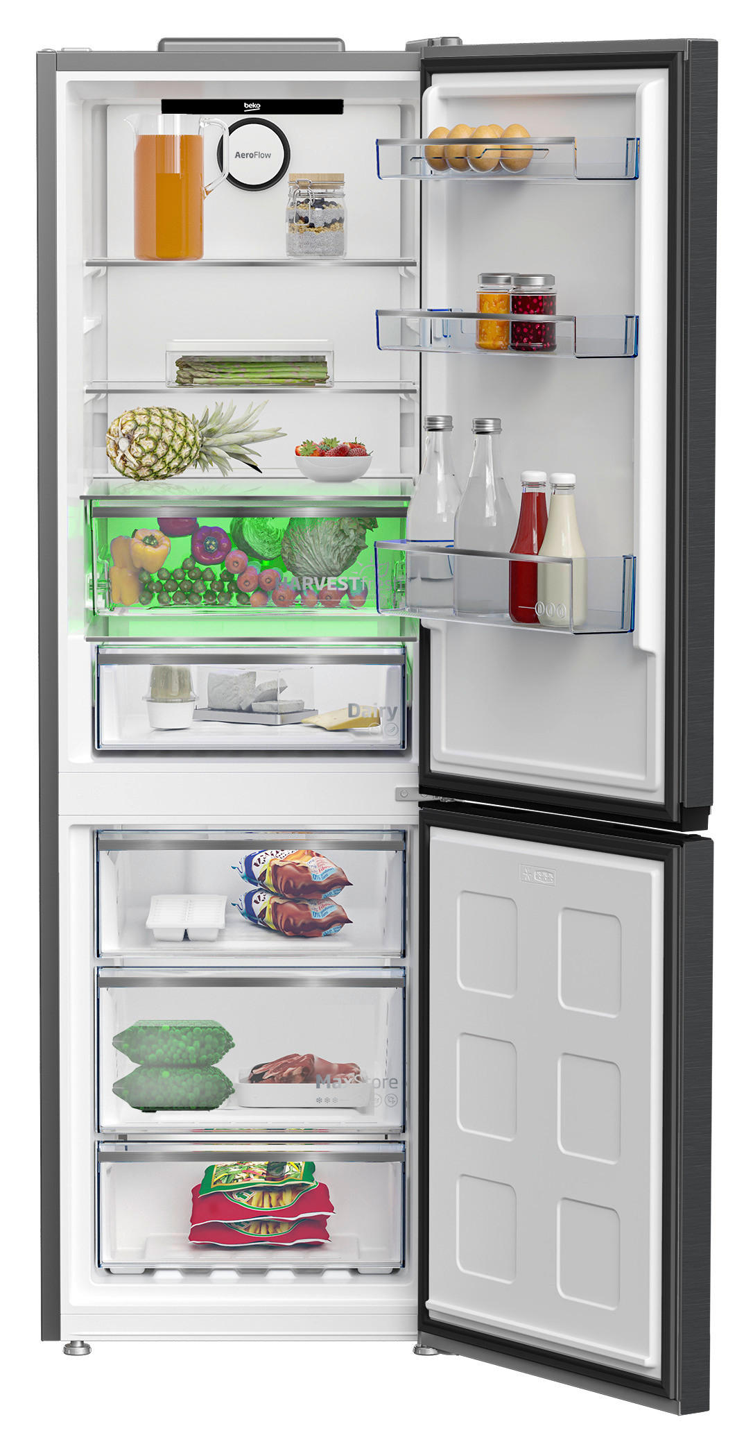 KÜHL-GEFRIER-KOMBINATION KG530  - Grau, Kunststoff/Metall (59,5/186,5/66,3cm) - Beko