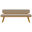 SITZBANK 190/80/52 cm Flachgewebe Eichefarben, Taupe Eiche massiv  - Taupe/Eichefarben, Basics, Holz/Textil (190/80/52cm) - Carryhome
