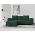 ECKSOFA Dunkelgrün Cord  - Dunkelgrün/Schwarz, KONVENTIONELL, Textil/Metall (196/290cm) - Carryhome