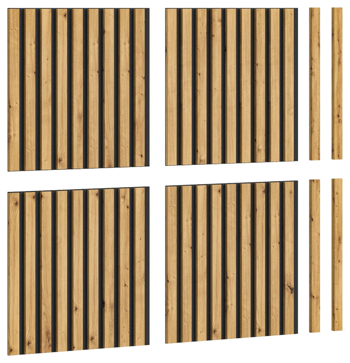AKUSTIČNI PANEL   40/40/2 cm         - hrast artisan, Basics, umetna masa/leseni material (40/40/2cm) - MID.YOU