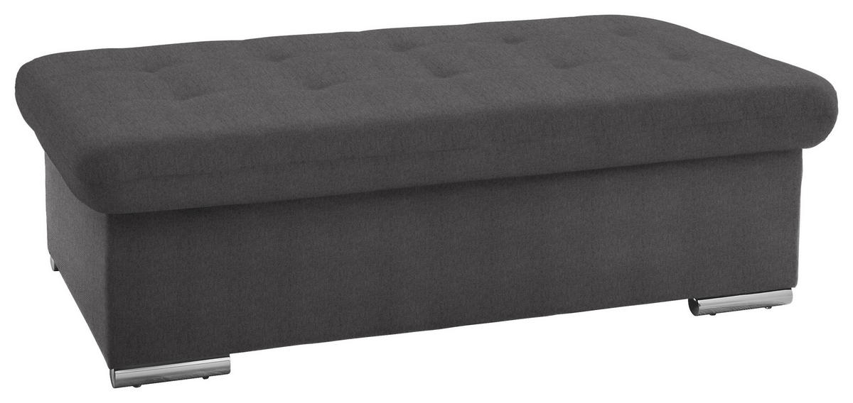 HOCKER in Textil Dunkelgrau  - Dunkelgrau/Silberfarben, Design, Textil/Metall (137/43/74cm) - Cantus