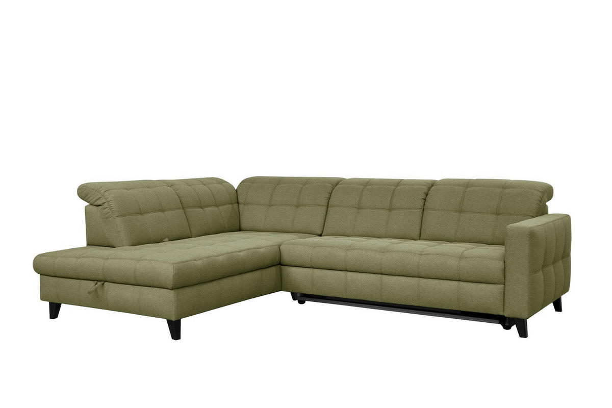 SAROKKANAPÉ textil zöld  - fekete/zöld, Design, textil/fa (216/297cm) - Xora