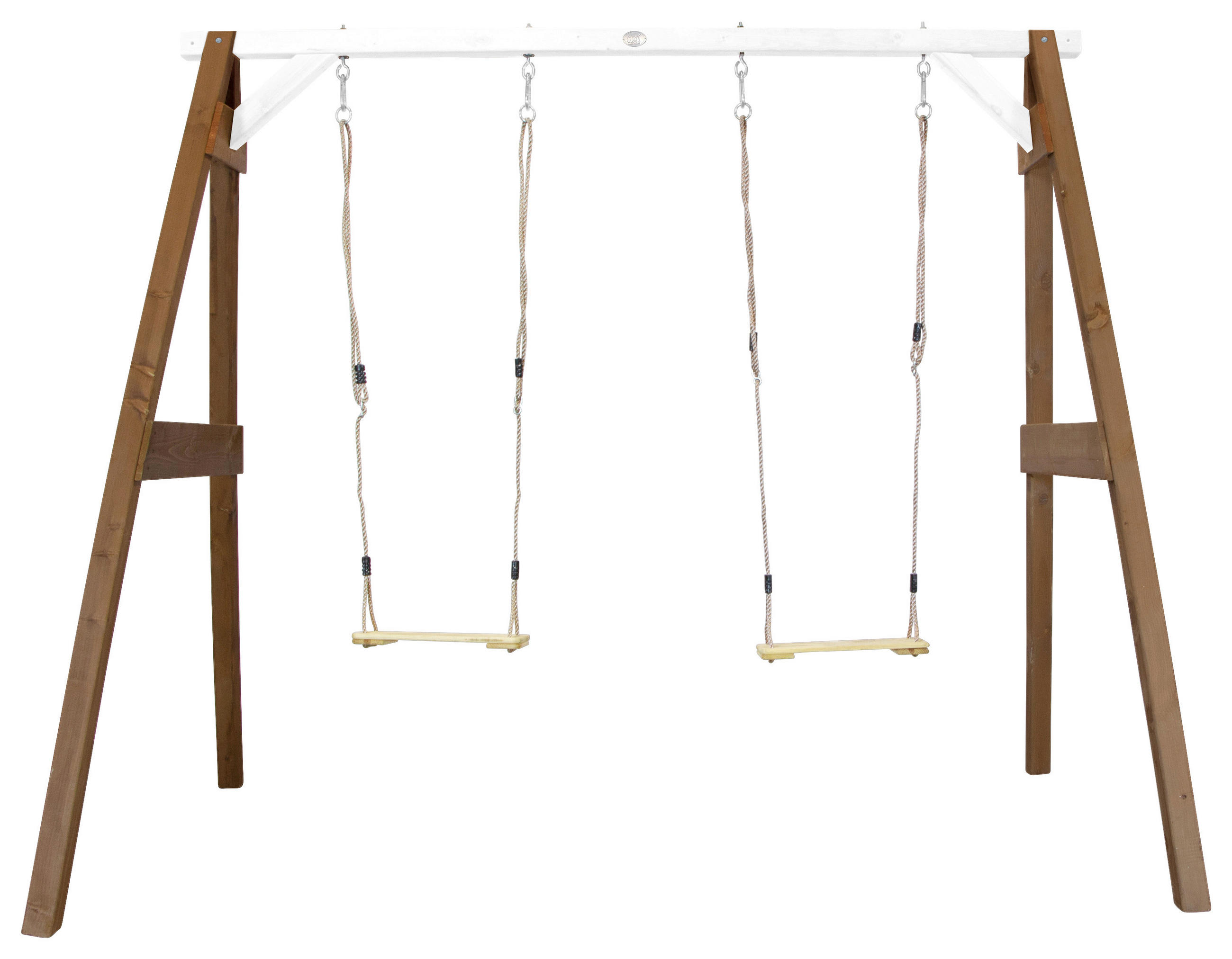 SCHAUKEL Braun, Weiß  - Braun/Weiß, KONVENTIONELL, Holz (254/207/160cm) - Ambia Garden