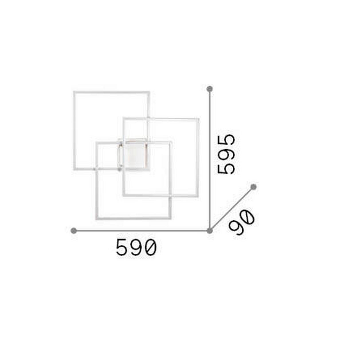 LED-DECKENLEUCHTE 59/59,5/9 cm   - Weiß, Design, Kunststoff/Metall (59/59,5/9cm) - Ideal Lux
