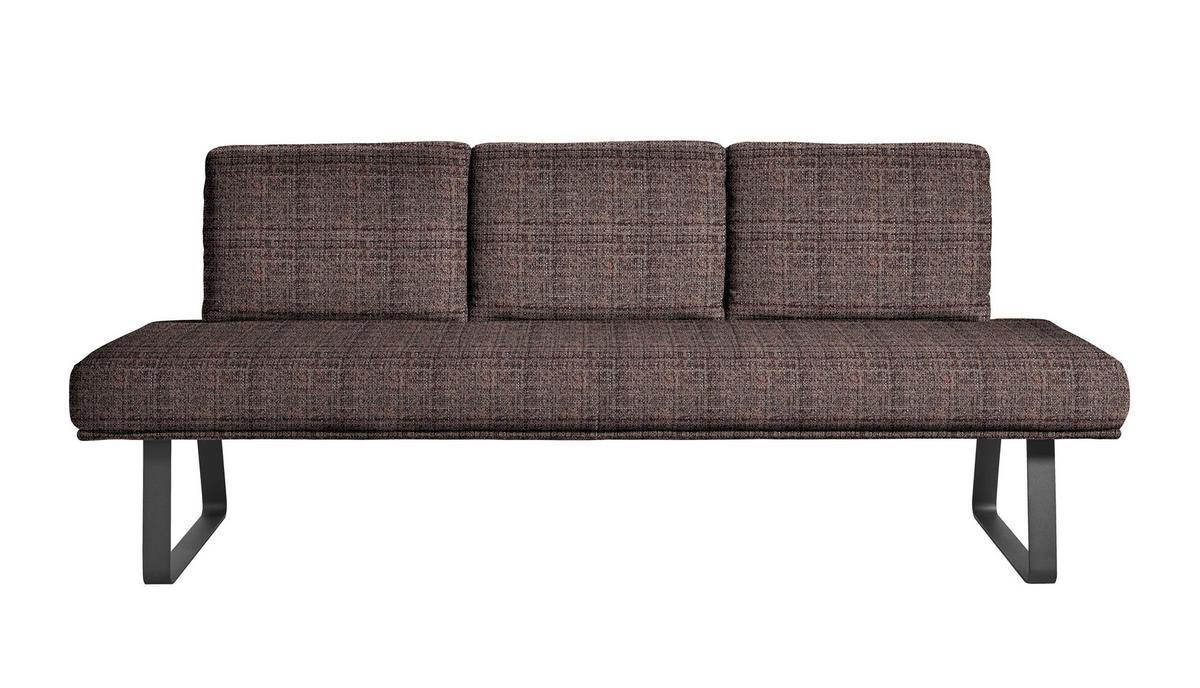 SITZBANK  in Schwarz, Dunkelbraun  - Dunkelbraun/Schwarz, Design, Textil/Metall - Dieter Knoll