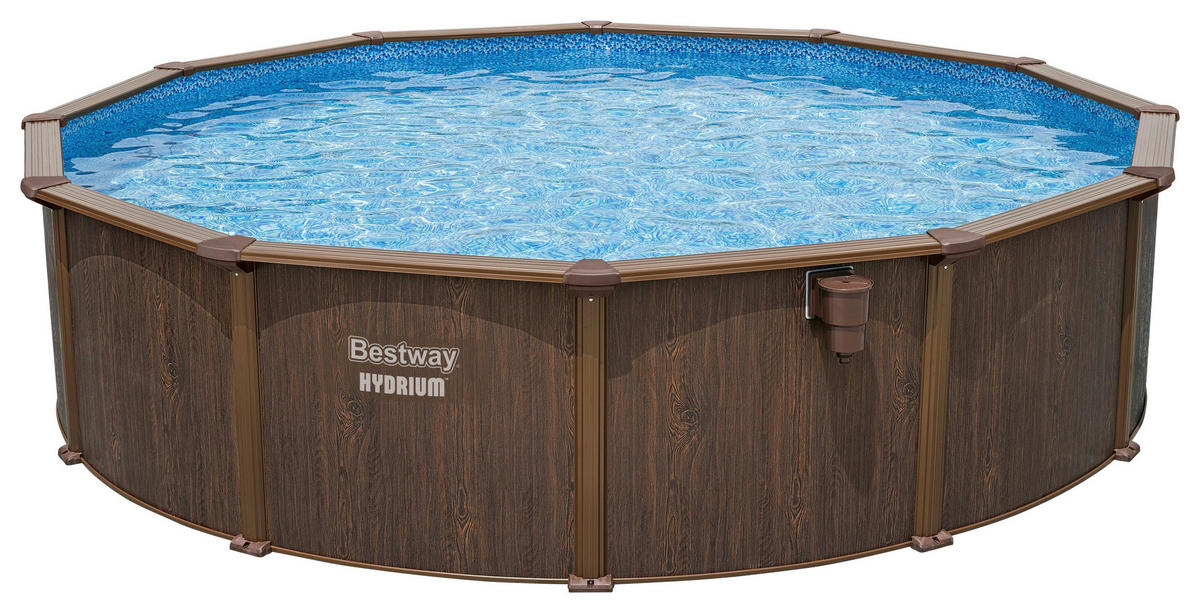 POOL SET 56384 460/132 cm  - Blau/Dunkelbraun, KONVENTIONELL, Kunststoff/Metall (460/132cm) - Bestway