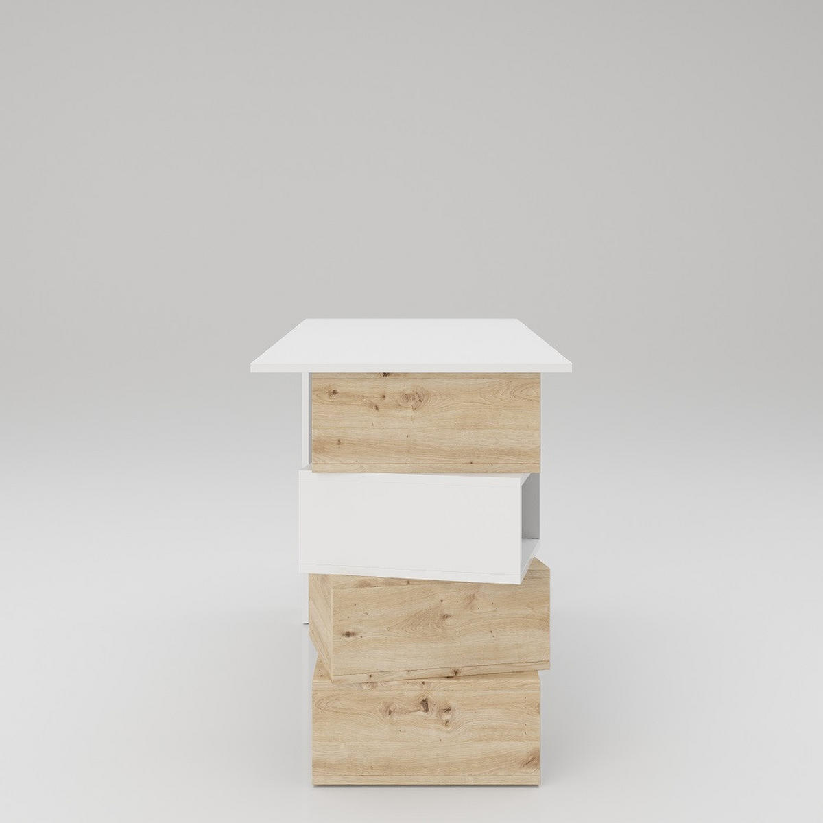 SCHREIBTISCH 120/75/55 cm  in Weiß, Eiche Artisan  - Eiche Artisan/Weiß, MODERN, Holz/Metall (120/75/55cm) - MID.YOU