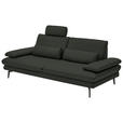 3-SITZER-SOFA in Leder Dunkelgrün  - Dunkelgrün/Schwarz, Design, Leder/Metall (222/86/104cm) - Dieter Knoll