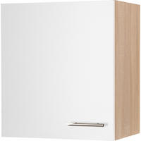 KÜCHENOBERSCHRANK 50/56,1/34,6 cm  in Weiß, Eichefarben  - Eichefarben/Silberfarben, Basics, Holzwerkstoff/Metall (50/56,1/34,6cm) - Respekta